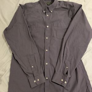 Eddie Bauer Men's Purple Plaid Button Down Shirt NWOT